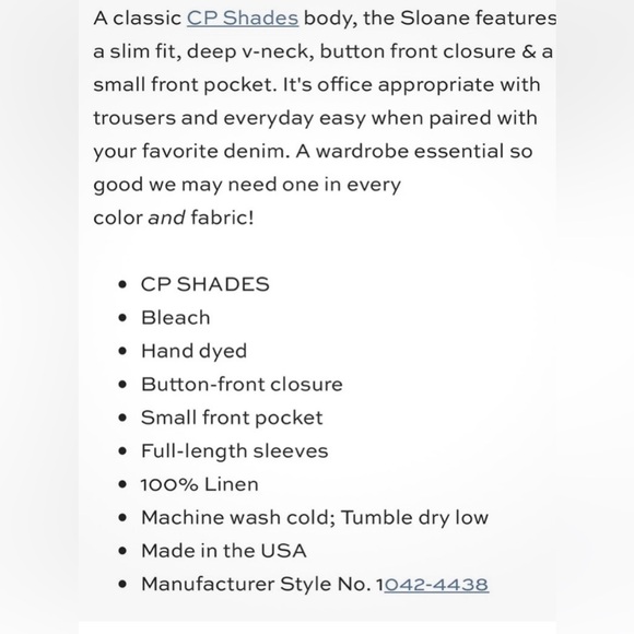 NWT CP Shades Sloane In Bleached Indigo Linen - Picture 5 of 16